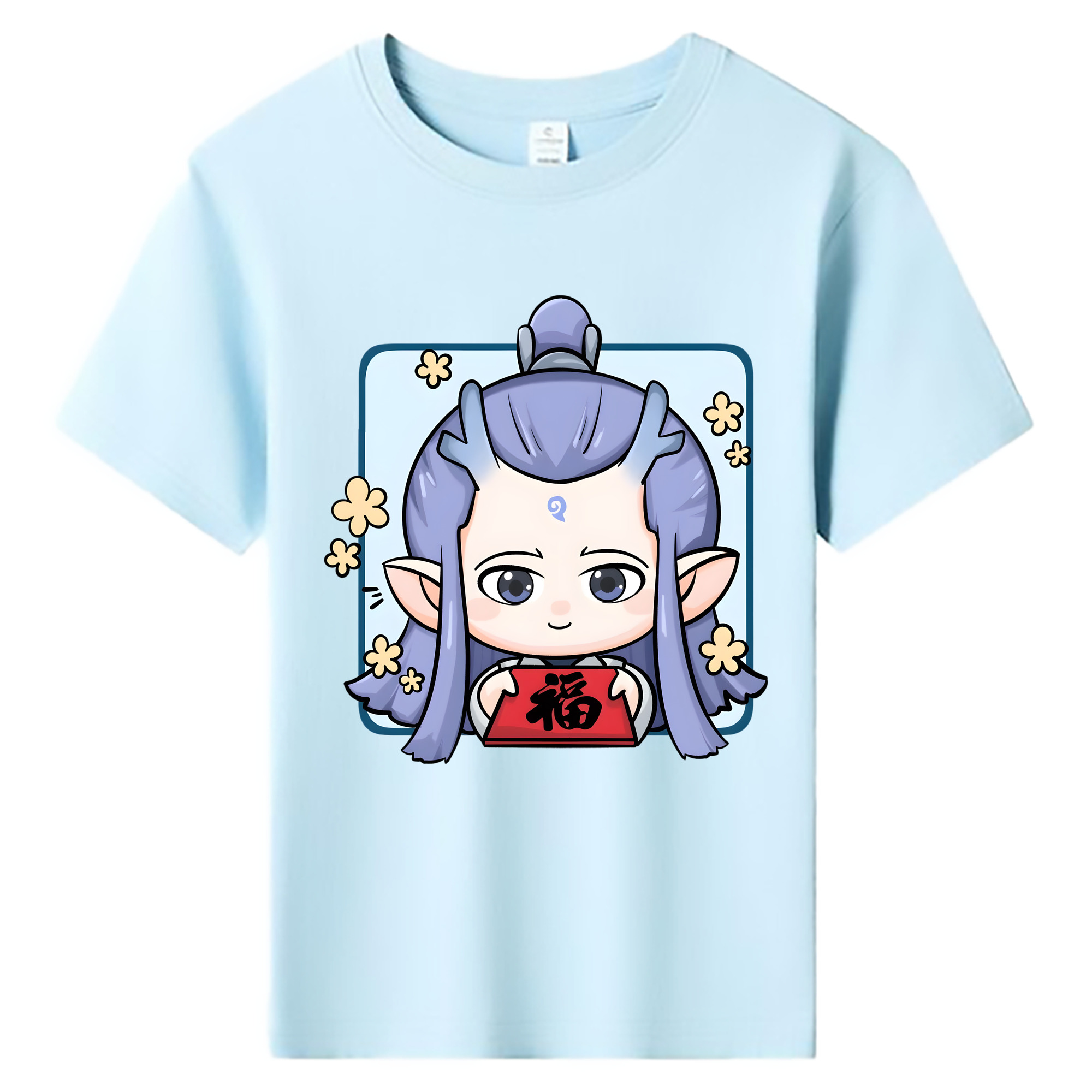 （画像用） Ne Zha 2 ナタ 魔童の大暴れ 綿100％キッズTシャツ（フロントプリント）